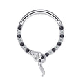 16G ASTM F136 Titanium Snake Septum Clicker 10mm - Black & White CZ Hinged Segment Ring