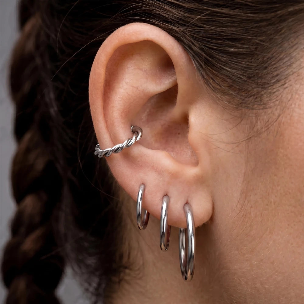 Titanium Twist Hinged Clicker Hoop Earring Jewelry for Conch - Tipiercing