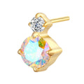 pvd gold titanium double stone aurora cz flat back