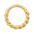 pvd gold titanium twist hinged clicker hoop 10mm 12mm