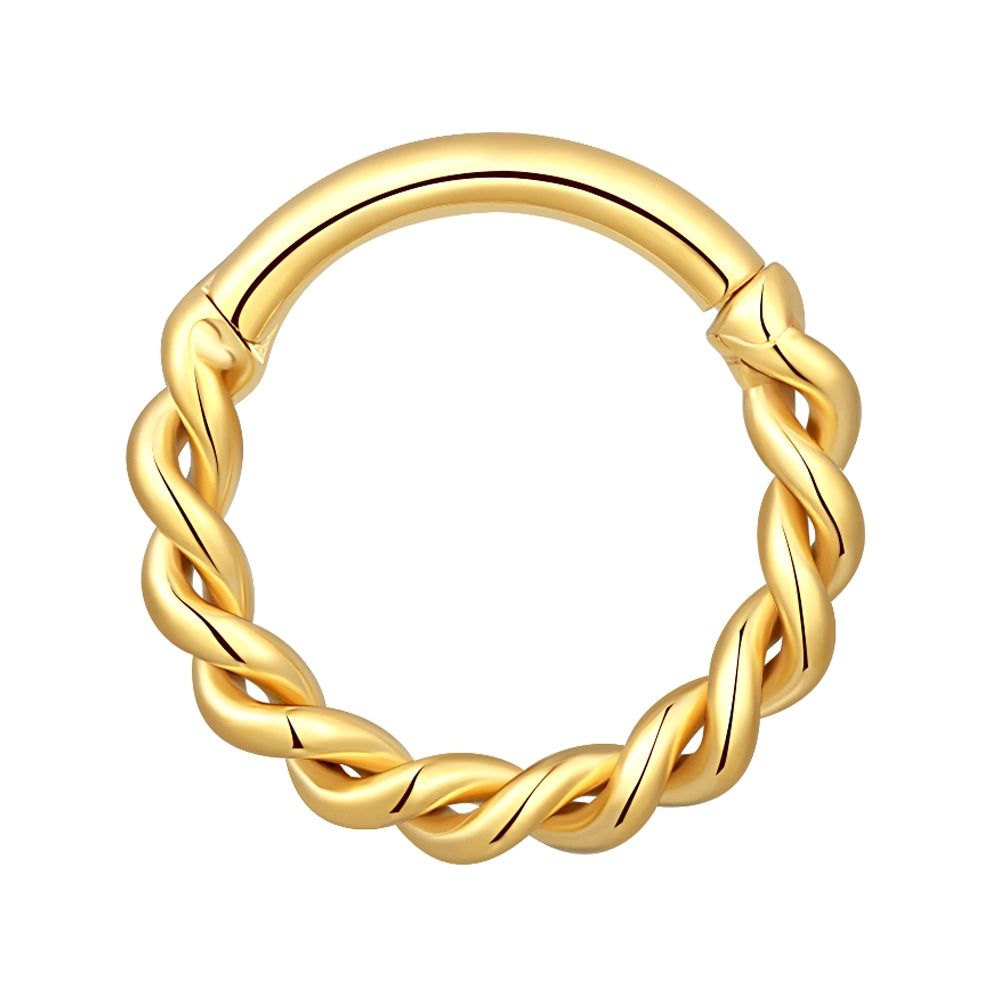pvd gold titanium twist hinged clicker hoop 10mm 12mm