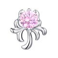Titanium Baroque Vine Threadless Flat Back Pink CZ