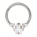 titanium crown hinged clicker 5 cz daith ring-Tipiercing