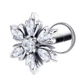titanium snowflake 7 cz threadless flat back