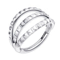 Titanium Triple Stack Pyramid Hinged Ring Clicker 